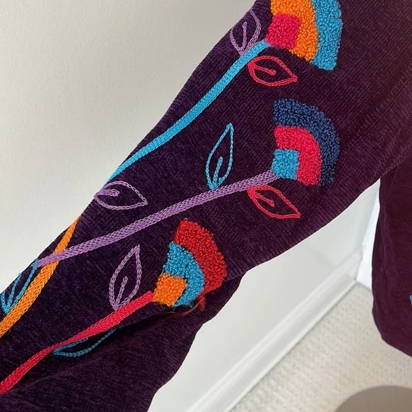 Alex Kim Purple Chenille Embroidered Jacket - Picture 5 of 11